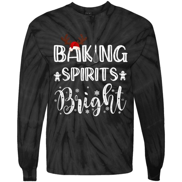 Funny Baking Spirits Bright Christmas Tie-Dye Long Sleeve Shirt