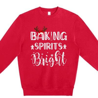 Funny Baking Spirits Bright Christmas Premium Crewneck Sweatshirt