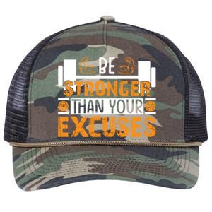 Fitness Be Stronger Than Your Excuses Unisex Tee Funny Gift Retro Rope Trucker Hat Cap