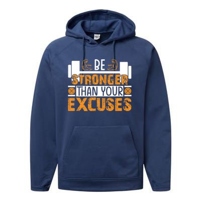 Fitness Be Stronger Than Your Excuses Unisex Tee Funny Gift Performance Fleece Hoodie