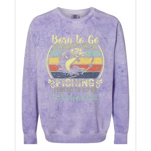 Funny Born To Go Fishing Bass Fish Fisherman Colorblast Crewneck Sweatshirt