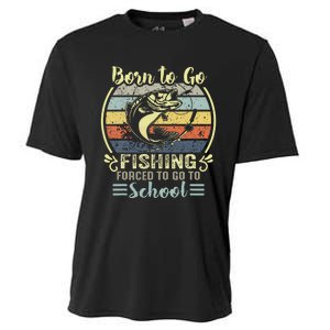 Funny Born To Go Fishing Bass Fish Fisherman Cooling Performance Crew T-Shirt