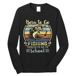 Funny Born To Go Fishing Bass Fish Fisherman Long Sleeve Shirt