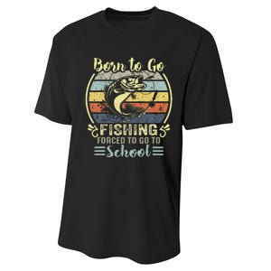 Funny Born To Go Fishing Bass Fish Fisherman Performance Sprint T-Shirt