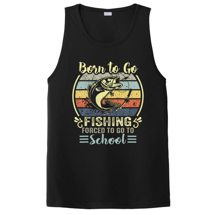 Funny Born To Go Fishing Bass Fish Fisherman PosiCharge Competitor Tank