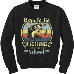 Funny Born To Go Fishing Bass Fish Fisherman Kids Sweatshirt