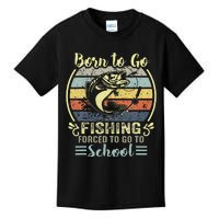 Funny Born To Go Fishing Bass Fish Fisherman Kids T-Shirt