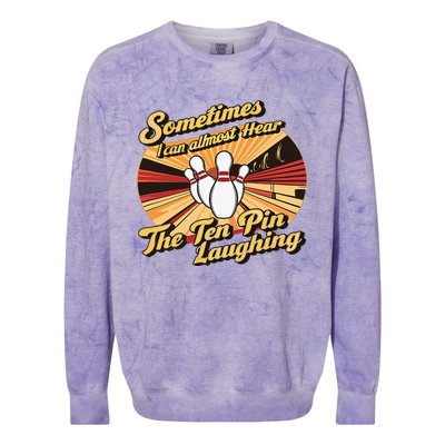 Funny Bowling Ten Pin Laughing Colorblast Crewneck Sweatshirt