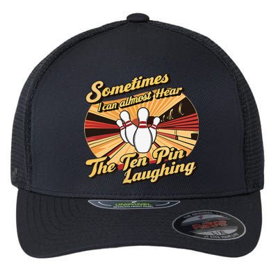 Funny Bowling Ten Pin Laughing Flexfit Unipanel Trucker Cap