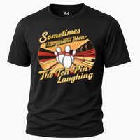 Funny Bowling Ten Pin Laughing Cooling Performance Crew T-Shirt