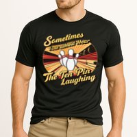 Funny Bowling Ten Pin Laughing Cooling Performance Crew T-Shirt