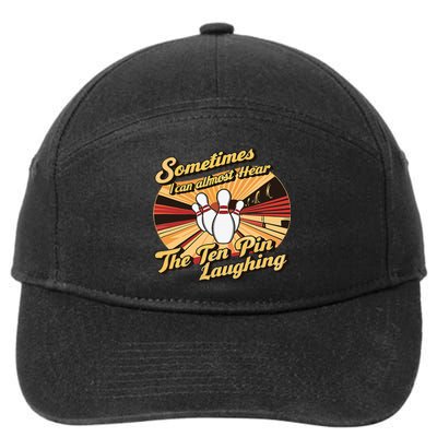 Funny Bowling Ten Pin Laughing 7-Panel Snapback Hat