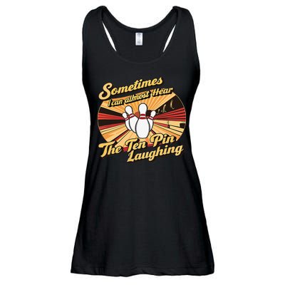 Funny Bowling Ten Pin Laughing Ladies Essential Flowy Tank