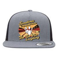 Funny Bowling Ten Pin Laughing Flat Bill Trucker Hat