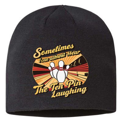 Funny Bowling Ten Pin Laughing Sustainable Beanie