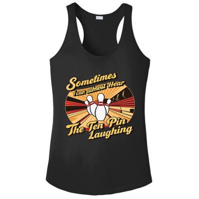 Funny Bowling Ten Pin Laughing Ladies PosiCharge Competitor Racerback Tank
