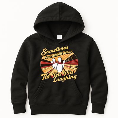 Funny Bowling Ten Pin Laughing Kids Hoodie