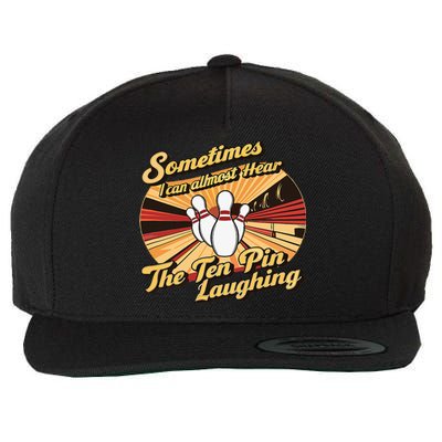 Funny Bowling Ten Pin Laughing Wool Snapback Cap