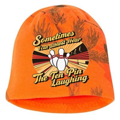 Funny Bowling Ten Pin Laughing Kati - Camo Knit Beanie