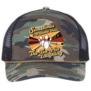 Funny Bowling Ten Pin Laughing Retro Rope Trucker Hat Cap