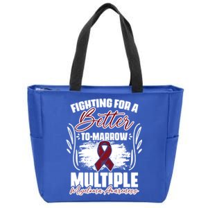 Fighting Better Tomarrow Support Multiple Myeloma Survivor Gift Zip Tote Bag