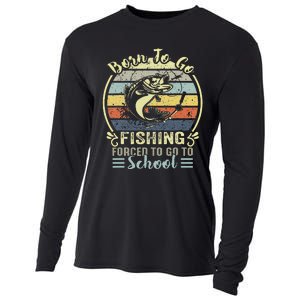 Funny Born To Go Fishing Bass Fish Fisherman Cute Cooling Performance Long Sleeve Crew