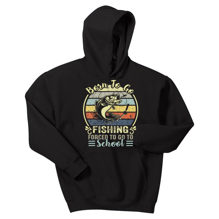 Funny Born To Go Fishing Bass Fish Fisherman Cute Kids Hoodie