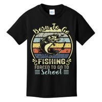 Funny Born To Go Fishing Bass Fish Fisherman Cute Kids T-Shirt