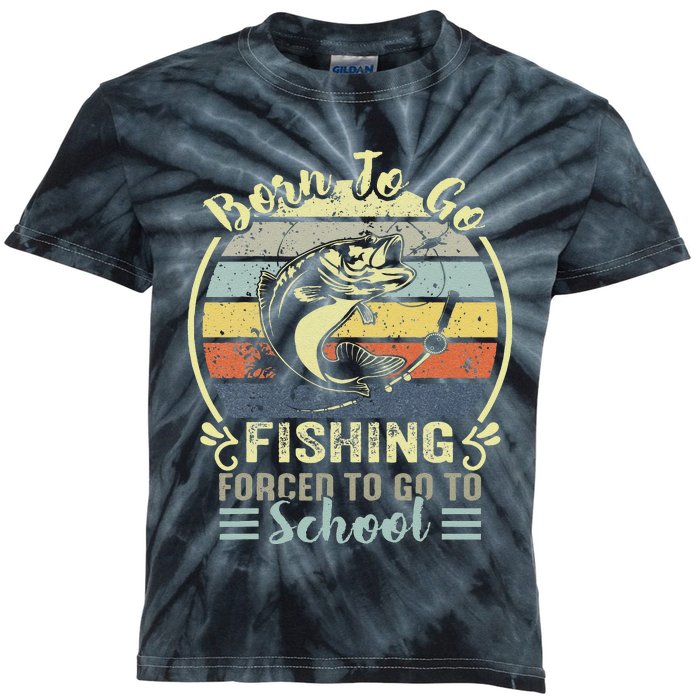 Funny Born To Go Fishing Bass Fish Fisherman Cute Kids Tie-Dye T-Shirt