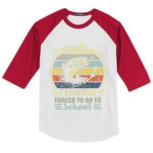 Funny Born To Go Fishing Bass Fish Fisherman Cute Kids Colorblock Raglan Jersey