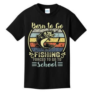 Funny Born To Go Fishing Bass Fish Fisherman Gift Kids T-Shirt