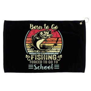 Funny Born To Go Fishing Bass Fish Fisherman Grommeted Golf Towel