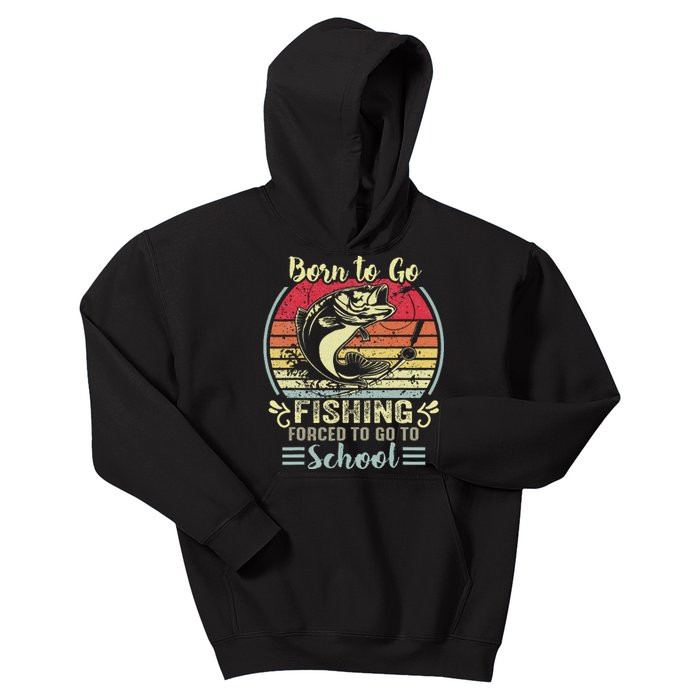 Funny Born To Go Fishing Bass Fish Fisherman Kids Hoodie