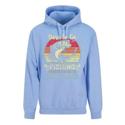 Funny Born To Go Fishing Bass Fish Fisherman Unisex Surf Hoodie