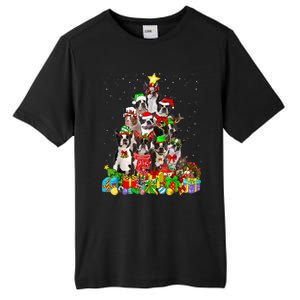 Funny Boston Terrier Dog Christmas Tree Lights Xmas Pajama Meaningful Gift Tall Fusion ChromaSoft Performance T-Shirt