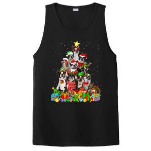 Funny Boston Terrier Dog Christmas Tree Lights Xmas Pajama Meaningful Gift PosiCharge Competitor Tank