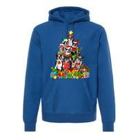 Funny Boston Terrier Dog Christmas Tree Lights Xmas Pajama Meaningful Gift Premium Hoodie