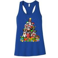 Funny Boston Terrier Dog Christmas Tree Lights Xmas Pajama Meaningful Gift Women's Racerback Tank