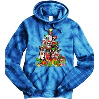 Funny Boston Terrier Dog Christmas Tree Lights Xmas Pajama Meaningful Gift Tie Dye Hoodie