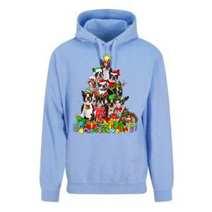 Funny Boston Terrier Dog Christmas Tree Lights Xmas Pajama Meaningful Gift Unisex Surf Hoodie