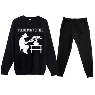 Funny Bonsai Tree Design For Men Women Japanese Gardening Premium Crewneck Sweatsuit Set