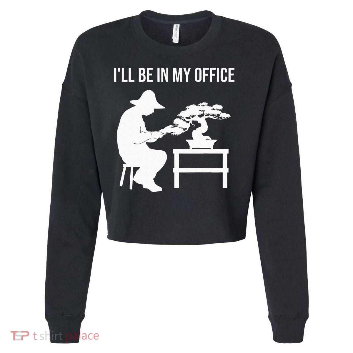 Funny Bonsai Tree Design For Men Women Japanese Gardening Cropped Pullover Crew