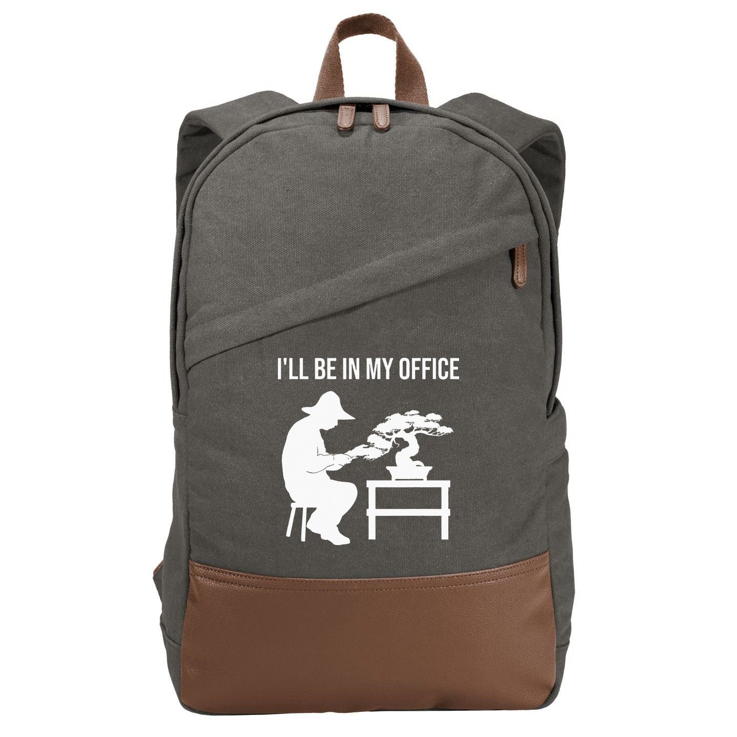 Funny Bonsai Tree Design For Men Women Japanese Gardening Cotton Canvas Backpack