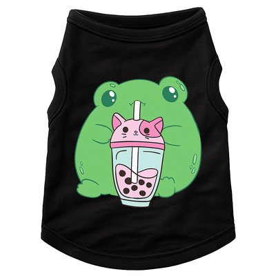 Frog Boba Tea Bubble Cat Cottagecore Frog Aesthetic Doggie Tank