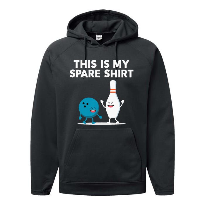 Funny Bowling Tee Spare Performance Fleece Hoodie