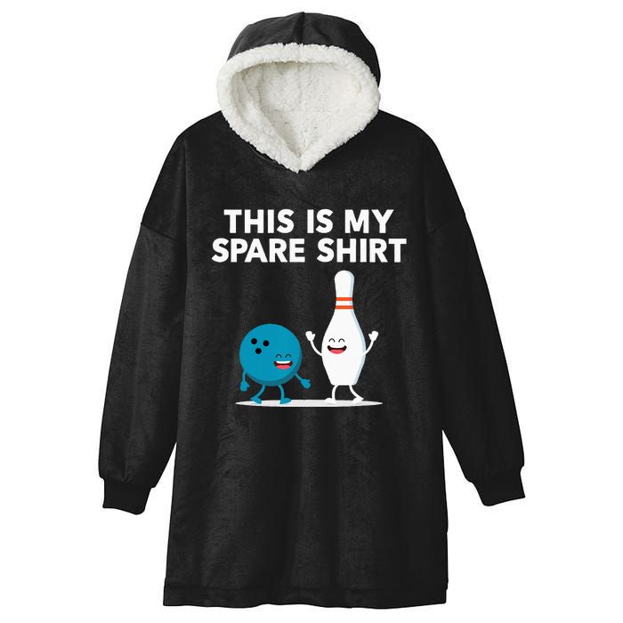 Funny Bowling Tee Spare Hooded Wearable Blanket