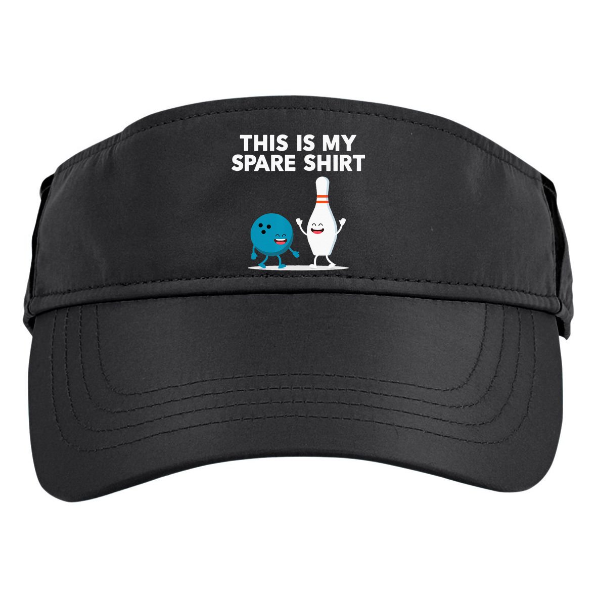 Funny Bowling Tee Spare Adult Drive Performance Visor