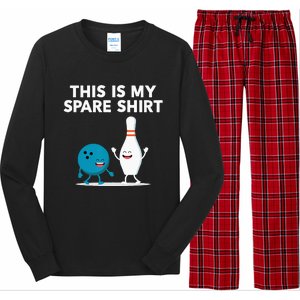 Funny Bowling Tee Spare Long Sleeve Pajama Set