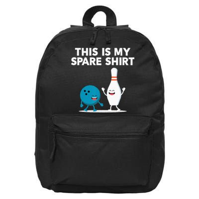 Funny Bowling Tee Spare 16 in Basic Backpack