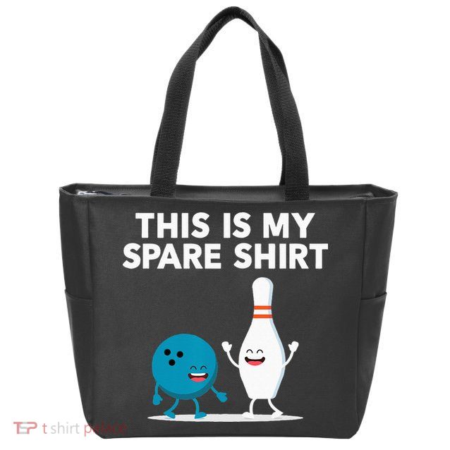 Funny Bowling Tee Spare Zip Tote Bag